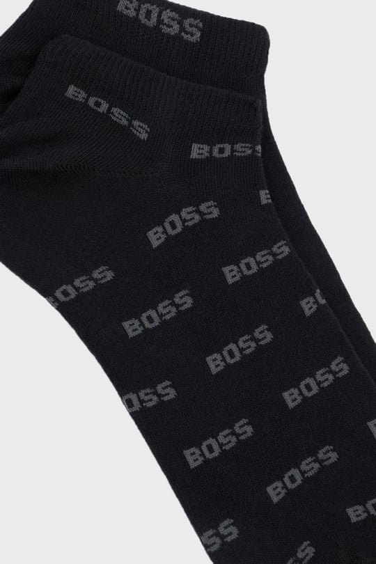 BOSS BOSS Erkek Pamuklu Esnek Kumaş Logolu Kısa Siyah Çorap 50511423-001