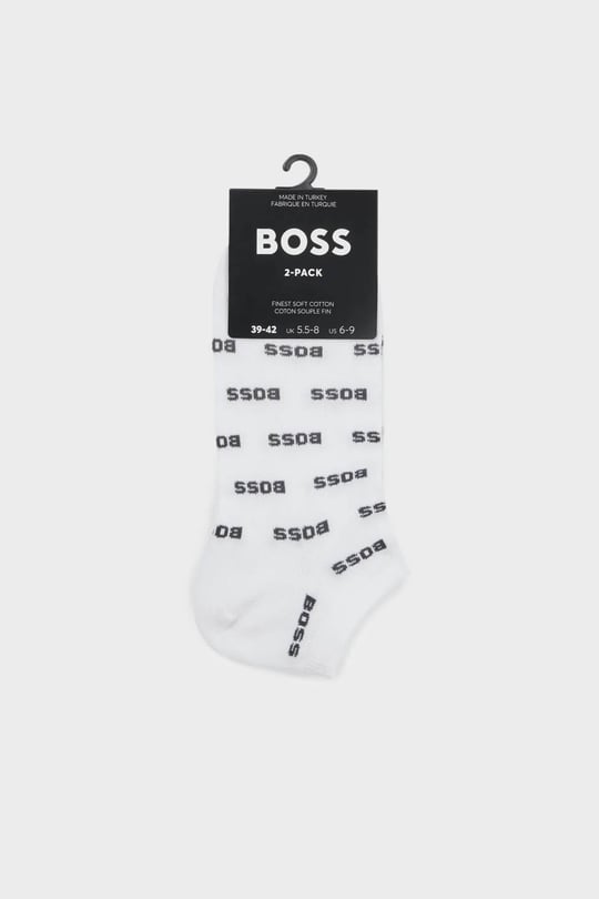 BOSS BOSS Erkek Pamuklu Esnek Kumaş Logolu Kısa Beyaz Çorap 50511423-100
