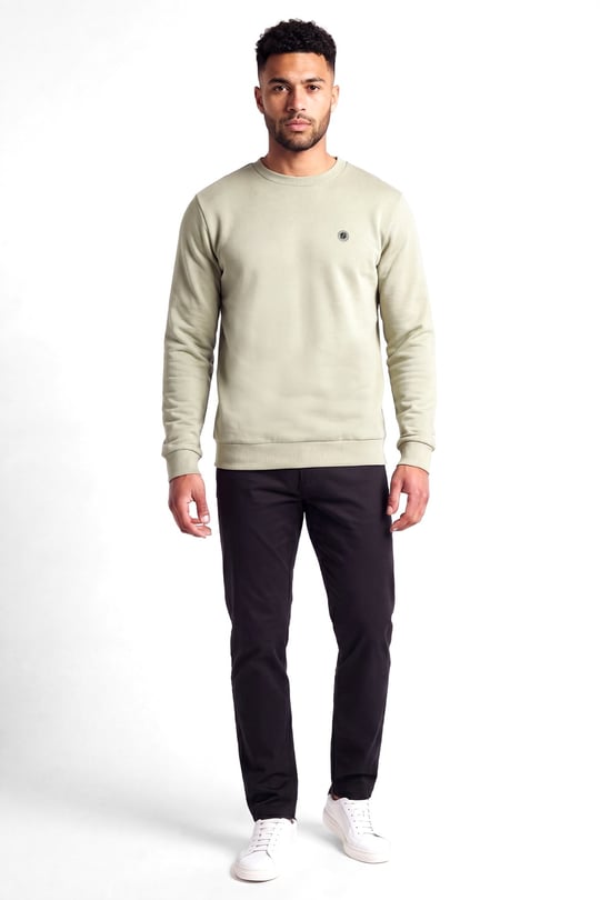 BOSS  BOSS Erkek Pamuklu İnterlok Kumaş Yuvarlak Yakalı Logolu Gri Sweatshirt 50555830-254