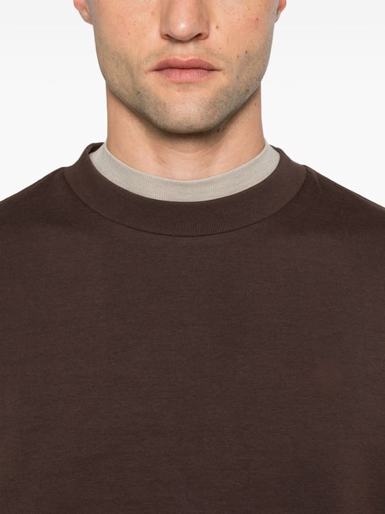 BOSS  BOSS Erkek Pamuklu İnterlok Kumaş Yuvarlak Yakalı Logolu Kahverengi Sweatshirt 50555830-209