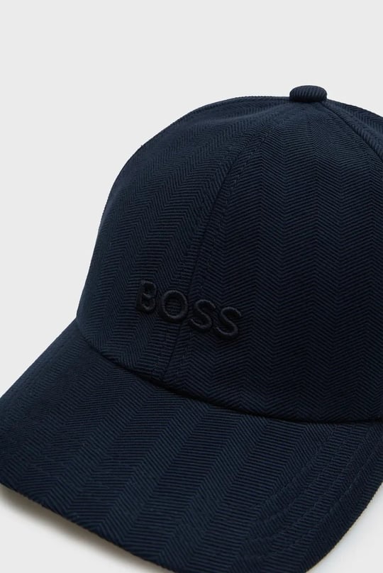 BOSS  BOSS Erkek Pamuklu Logo Kabartmalı Lacivert Şapka 50566247-404