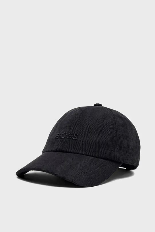 BOSS  BOSS Erkek Pamuklu Logo Kabartmalı Siyah Şapka 50566247-001