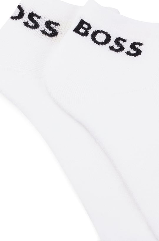 BOSS BOSS Erkek Pamuklu Logolu Dokuma Kumaş Beyaz Çorap 50469859-100