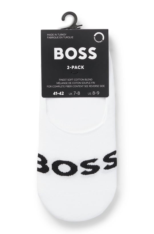 BOSS BOSS Erkek Pamuklu Logolu Dokuma Kumaş Beyaz Çorap 50516402-100