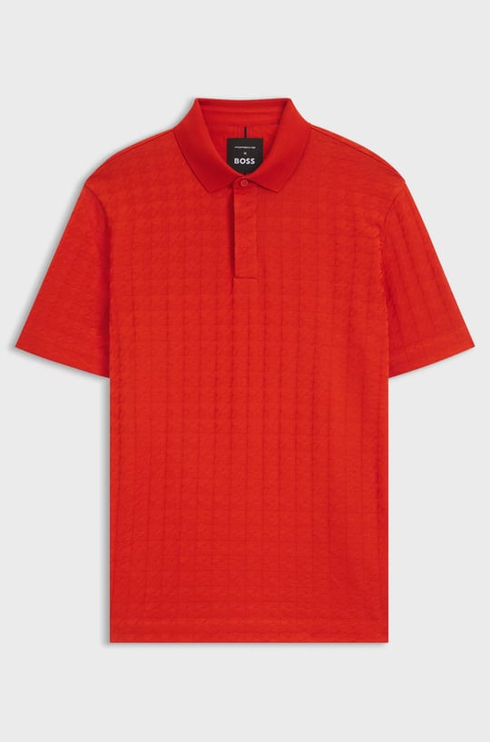 BOSS BOSS Erkek Pamuklu Marka Logolu Kısa Kollu Polo Yaka Kırmızı Polo Yaka T-Shirt 50543666-802