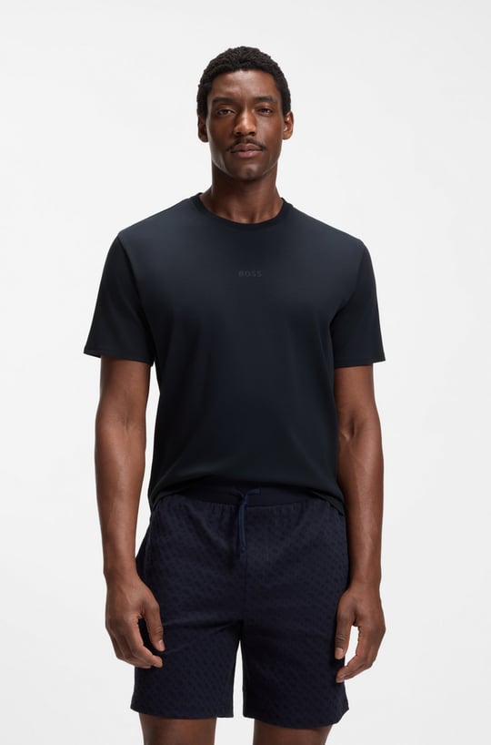 BOSS  BOSS Erkek Pamuklu Normal Kalıp Logo Desenli Lacivert Pijama Takımı 50540613-406