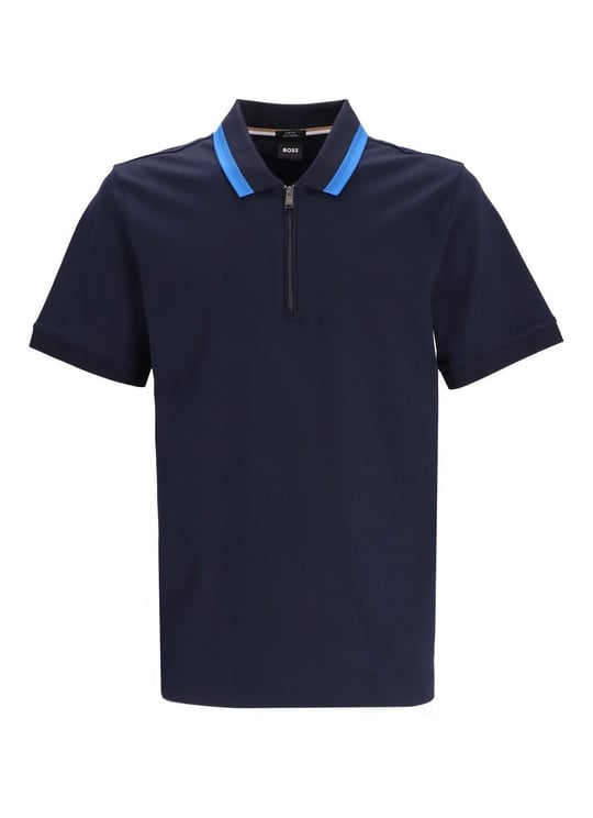BOSS BOSS Erkek Pamuklu Polo Yaka Kısa Kollu Günlük Kullanım Lacivert Polo Yaka T-Shirt 50494662-404