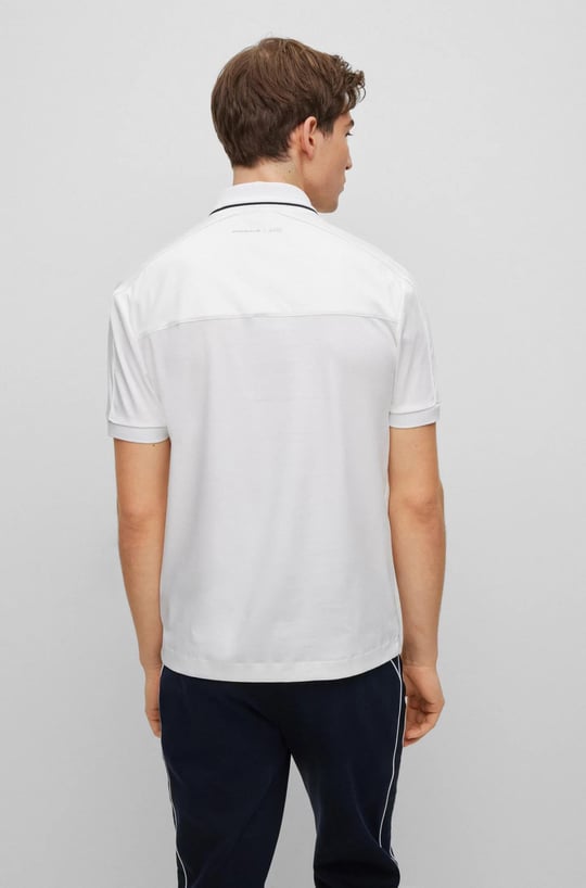 BOSS BOSS Erkek Pamuklu Polo Yaka Kısa Kollu Günlük Kullanım Beyaz Polo Yaka T-Shirt 50486203-100