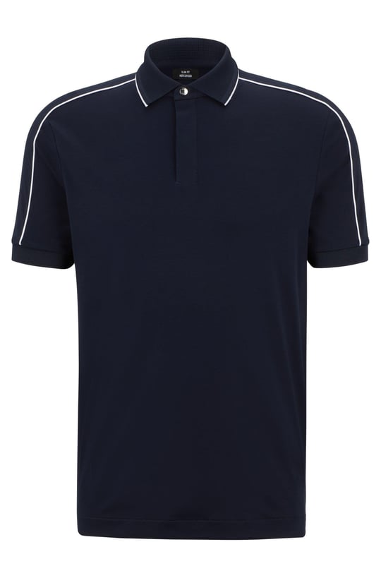 BOSS BOSS Erkek Pamuklu Polo Yaka Kısa Kollu Günlük Kullanım Lacivert Polo Yaka T-Shirt 50486203-404