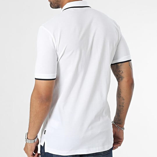 BOSS BOSS Erkek Pamuklu Polo Yakalı Düğme Kapamalı Kısa Kollu Beyaz Polo Yaka T-Shirt 50494697-100