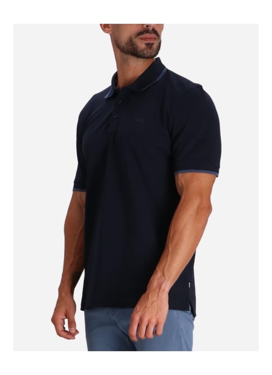 BOSS  BOSS Erkek Pamuklu Polo Yakalı Düğme Kapamalı Kısa Kollu Lacivert2 T-Shirt 50494697-408