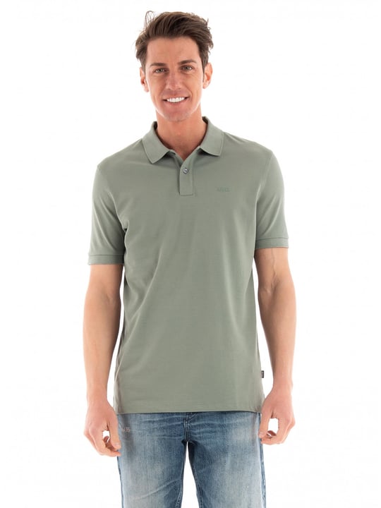 BOSS BOSS Erkek Pamuklu Polo Yakalı Düğme Kapamalı Kısa Kollu Yeşil 2 Polo Yaka T-Shirt 50468301-343