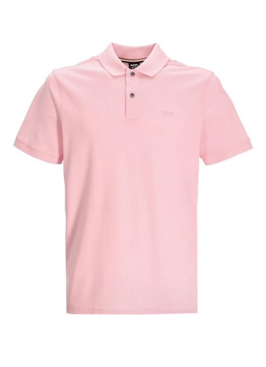 BOSS BOSS Erkek Pamuklu Polo Yakalı Düğme Kapamalı Kısa Kollu Pudra Polo Yaka T-Shirt 50468301-690