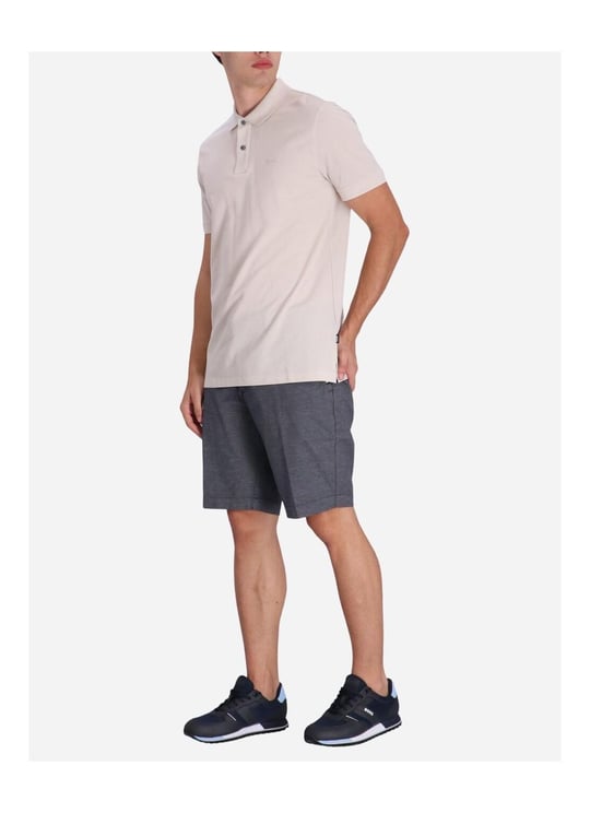 BOSS BOSS Erkek Pamuklu Polo Yakalı Düğme Kapamalı Kısa Kollu Bej Polo Yaka T-Shirt 50468301-131