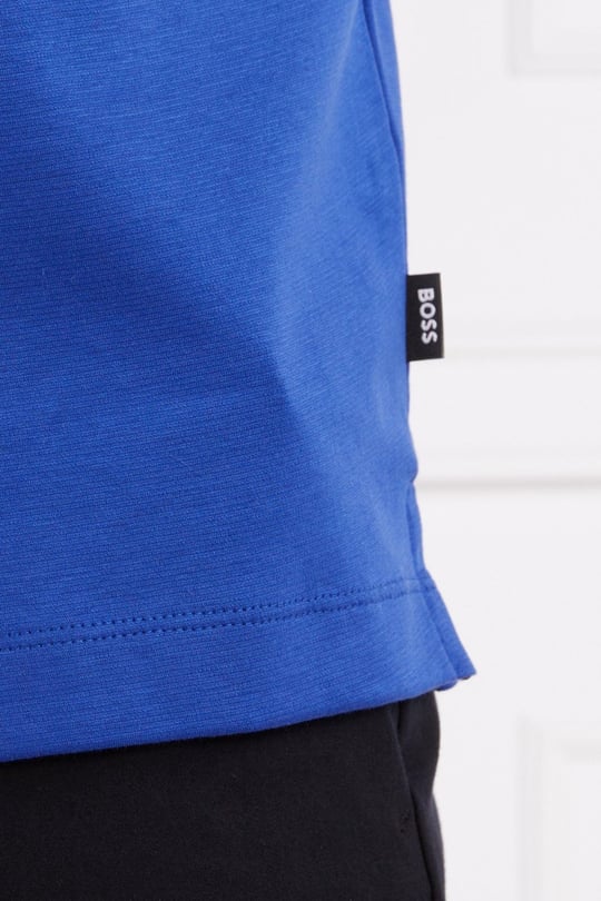 BOSS BOSS Erkek Pamuklu Polo Yakalı Düğme Kapamalı Kısa Kollu Mavi Polo Yaka T-Shirt 50486953-433
