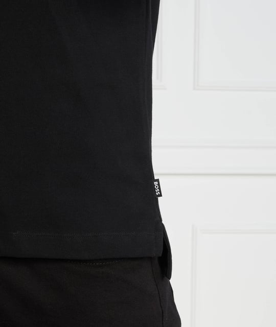 BOSS BOSS Erkek Pamuklu Polo Yakalı Düğme Kapamalı Kısa Kollu Siyah Polo Yaka T-Shirt 50494697-001