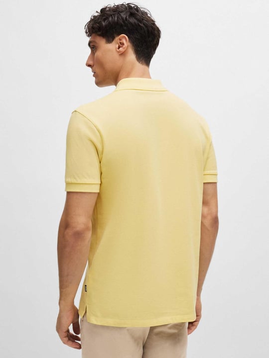 BOSS BOSS Erkek Pamuklu Polo Yakalı Düğme Kapamalı Kısa Kollu Sarı2 Polo Yaka T-Shirt 50468301-749