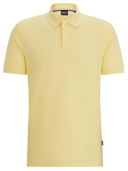 BOSS BOSS Erkek Pamuklu Polo Yakalı Düğme Kapamalı Kısa Kollu Sarı2 Polo Yaka T-Shirt 50468301-749