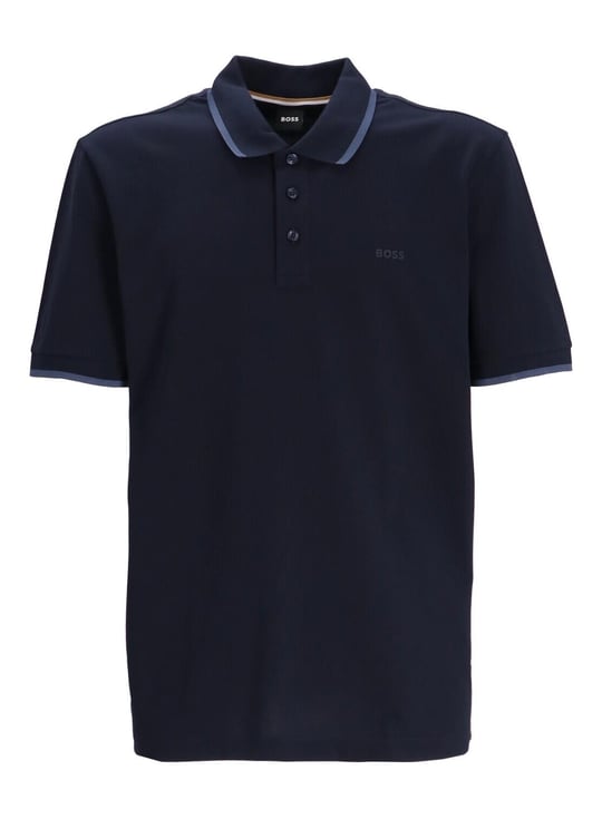 BOSS  BOSS Erkek Pamuklu Polo Yakalı Düğme Kapamalı Kısa Kollu Lacivert2 T-Shirt 50494697-408