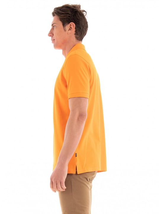 BOSS BOSS Erkek Pamuklu Polo Yakalı Düğme Kapamalı Kısa Kollu Açık Turuncu Polo Yaka T-Shirt 50468301-829
