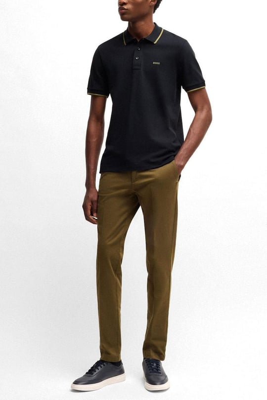 BOSS BOSS Erkek Pamuklu Polo Yakalı Düğme Kapamalı Kısa Kollu Lacivert1 Polo Yaka T-Shirt 50494697-410