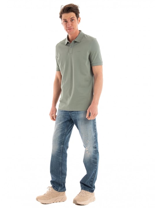 BOSS BOSS Erkek Pamuklu Polo Yakalı Düğme Kapamalı Kısa Kollu Yeşil 2 Polo Yaka T-Shirt 50468301-343