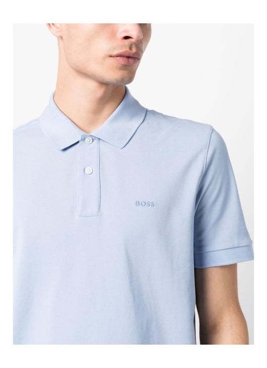 BOSS BOSS Erkek Pamuklu Polo Yakalı Düğme Kapamalı Kısa Kollu Mavi2 Polo Yaka T-Shirt 50468301-492