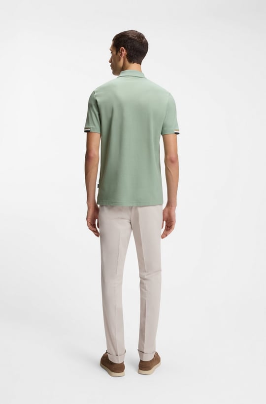 BOSS  BOSS Erkek Pamuklu Polo Yakalı Düğme Kapamalı Kısa Kollu Haki1 Polo Yaka T-Shirt 50467113-373
