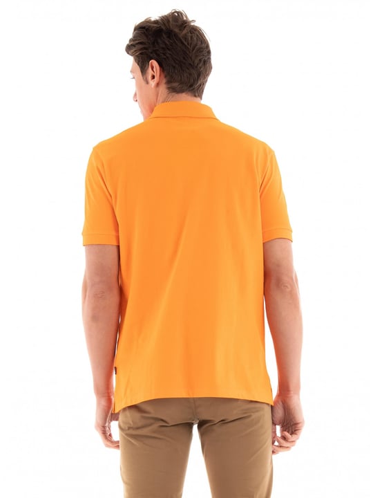 BOSS BOSS Erkek Pamuklu Polo Yakalı Düğme Kapamalı Kısa Kollu Açık Turuncu Polo Yaka T-Shirt 50468301-829