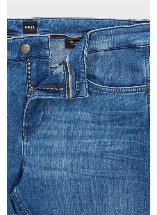 BOSS BOSS Erkek Pamuklu Slim Fit Günlük Kullanım Mavi Jeans 50470506-420