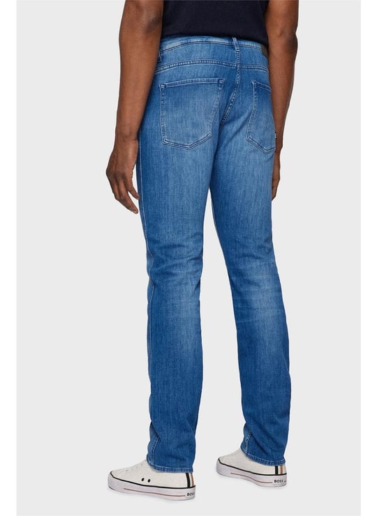 BOSS BOSS Erkek Pamuklu Slim Fit Günlük Kullanım Mavi Jeans 50470506-420