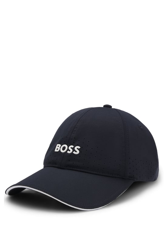 BOSS  BOSS Erkek Parlak Kabartma Logolu Desenli Lacivert Şapka 50560377-402