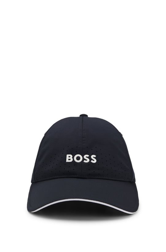 BOSS  BOSS Erkek Parlak Kabartma Logolu Desenli Lacivert Şapka 50560377-402