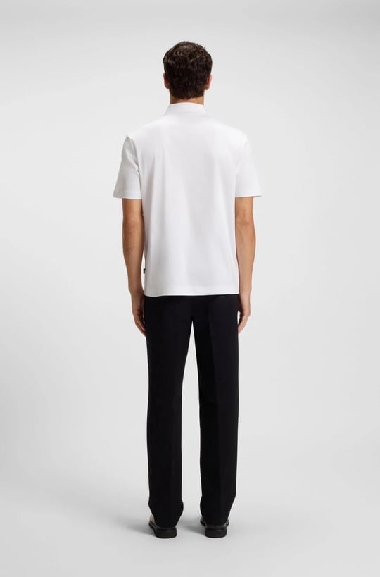 BOSS  BOSS Erkek Polo Yaka Düğme Kapamalı Kısa Kol Ekru Polo Yaka T-Shirt 50520297-103