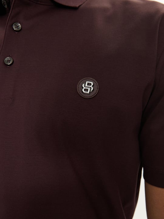 BOSS BOSS Erkek Polo Yaka Düğme Kapamalı Kısa Kol Kahverengi Polo Yaka T-Shirt 50520297-642