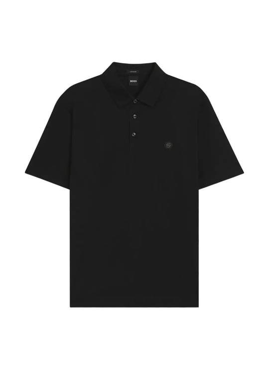 BOSS  BOSS Erkek Polo Yaka Düğme Kapamalı Kısa Kol Siyah1 Polo Yaka T-Shirt 50520297-002