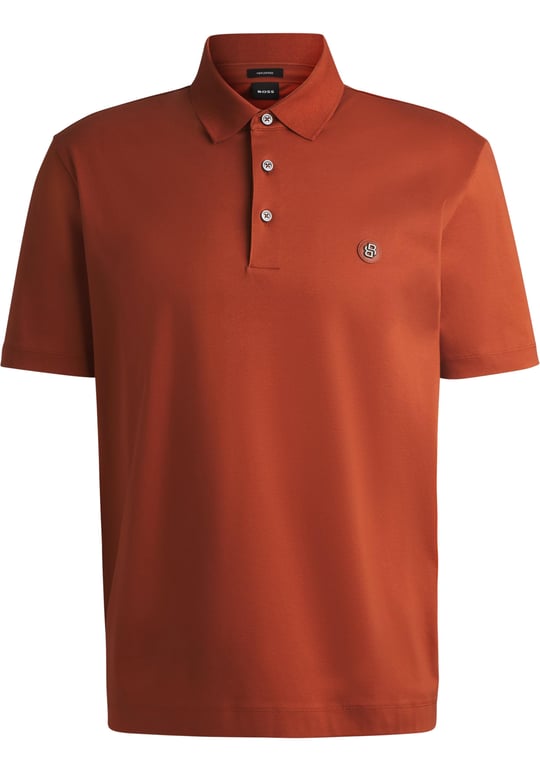 BOSS BOSS Erkek Polo Yaka Düğme Kapamalı Kısa Kol Turuncu Polo Yaka T-Shirt 50520297-806
