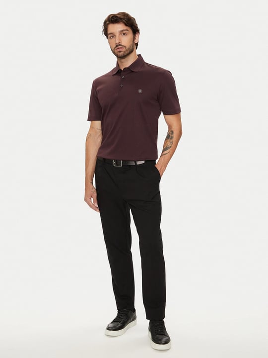 BOSS BOSS Erkek Polo Yaka Düğme Kapamalı Kısa Kol Kahverengi Polo Yaka T-Shirt 50520297-642
