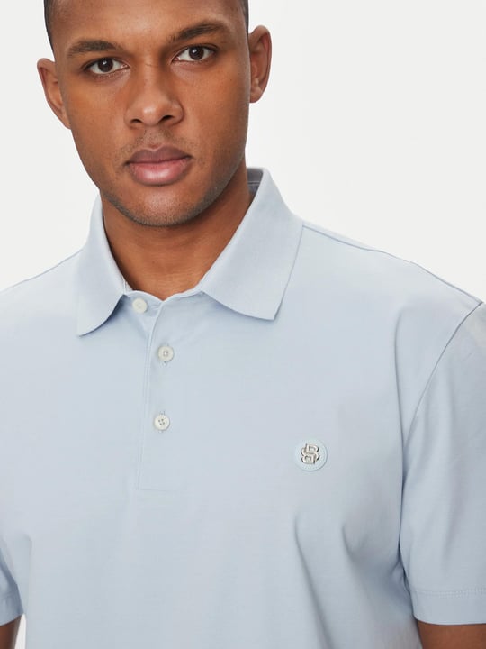 BOSS BOSS Erkek Polo Yaka Düğme Kapamalı Kısa Kol Mavi Polo Yaka T-Shirt 50520297-454