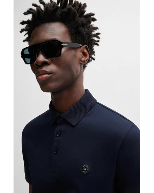 BOSS BOSS Erkek Polo Yaka Düğme Kapamalı Kısa Kol Lacivert Polo Yaka T-Shirt 50520297-404