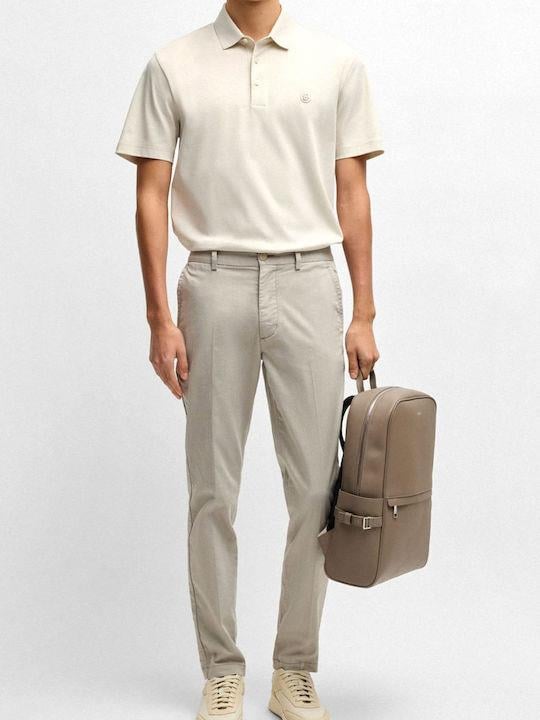 BOSS  BOSS Erkek Polo Yaka Düğme Kapamalı Kısa Kol Bej T-Shirt 50520297-131