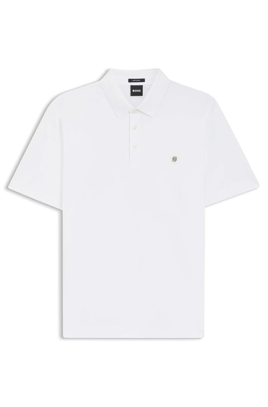 BOSS  BOSS Erkek Polo Yaka Düğme Kapamalı Kısa Kol Ekru Polo Yaka T-Shirt 50520297-103