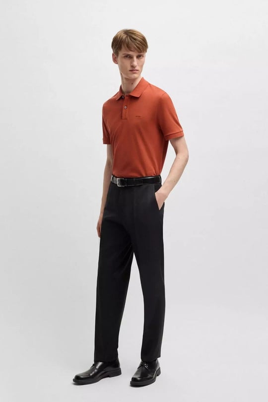 BOSS BOSS Erkek Polo Yaka Regular Fit Pamuklu Kısa Kollu Turuncu Polo Yaka T-Shirt 50468362-806