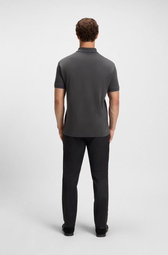 BOSS BOSS Erkek Polo Yaka Regular Fit Pamuklu Kısa Kollu Gri T-Shirt 50543891-027