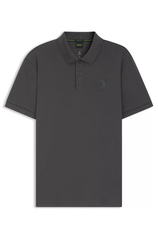 BOSS BOSS Erkek Polo Yaka Regular Fit Pamuklu Kısa Kollu Gri T-Shirt 50543891-027