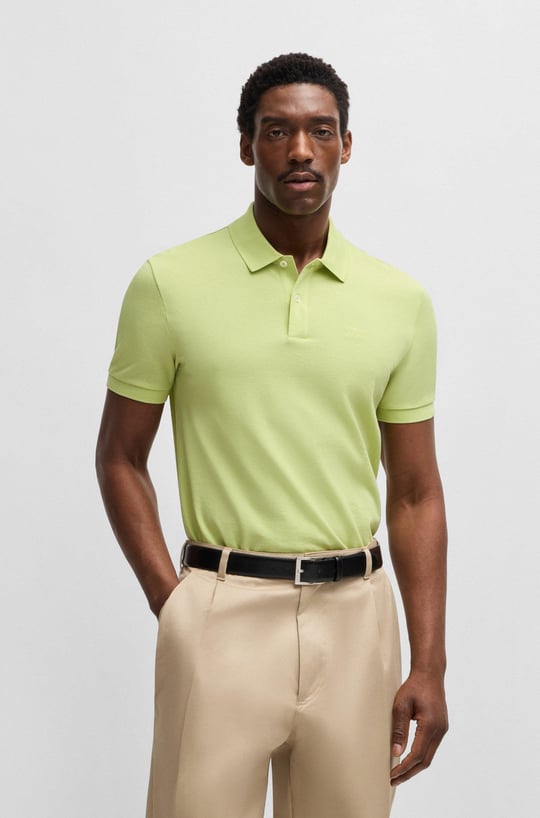 BOSS BOSS Erkek Polo Yaka Regular Fit Pamuklu Kısa Kollu Yeşil Polo Yaka T-Shirt 50468362-331