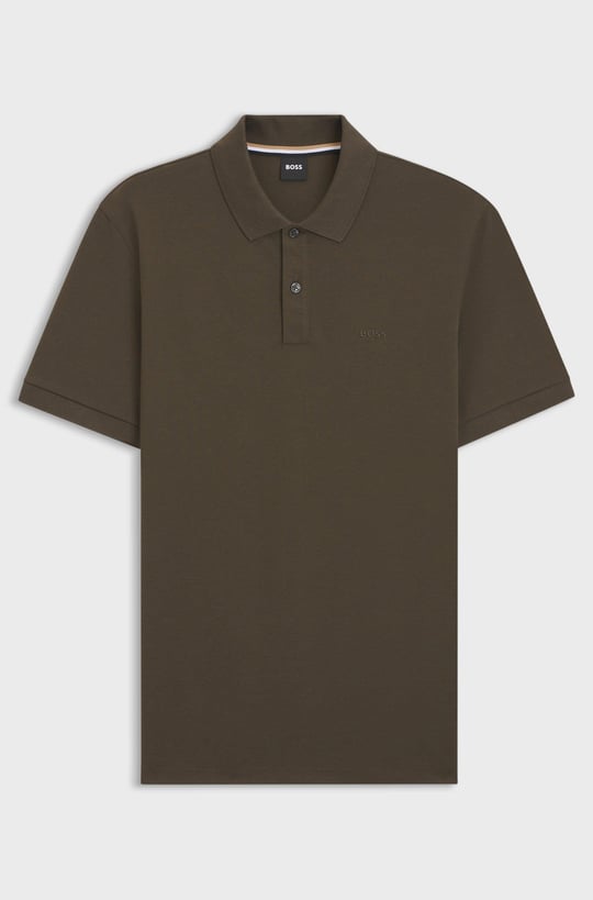 BOSS  BOSS Erkek Polo Yaka Regular Fit Pamuklu Kısa Kollu Koyu Kahve Polo Yaka T-Shirt 50468362-342