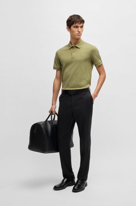 BOSS BOSS Erkek Polo Yaka Regular Fit Pamuklu Kısa Kollu Açık Yeşil Polo Yaka T-Shirt 50468362-311