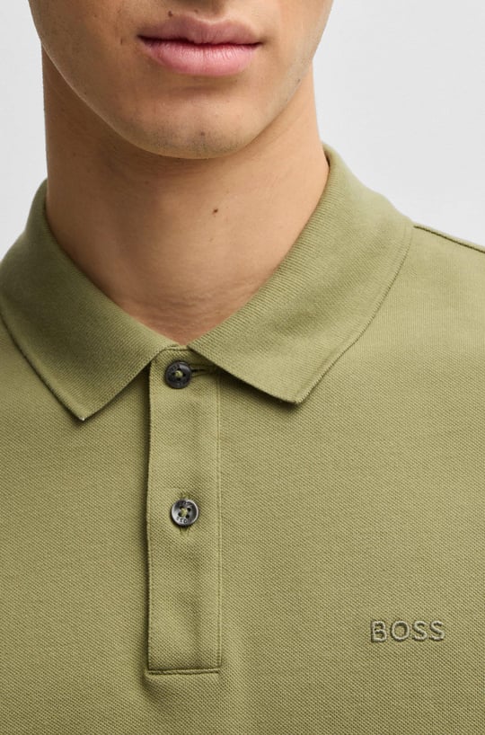 BOSS BOSS Erkek Polo Yaka Regular Fit Pamuklu Kısa Kollu Açık Yeşil Polo Yaka T-Shirt 50468362-311