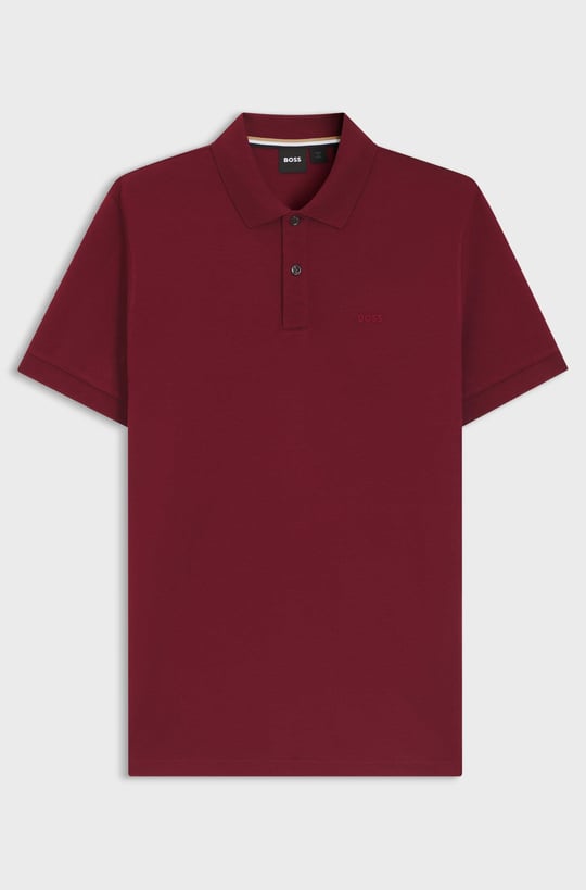 BOSS  BOSS Erkek Polo Yaka Regular Fit Pamuklu Kısa Kollu Koyu Kırmızı Polo Yaka T-Shirt 50468362-602